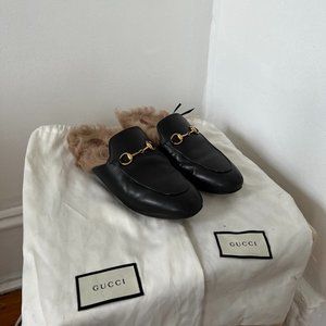 Gucci Princetown shearling-lined leather slippers